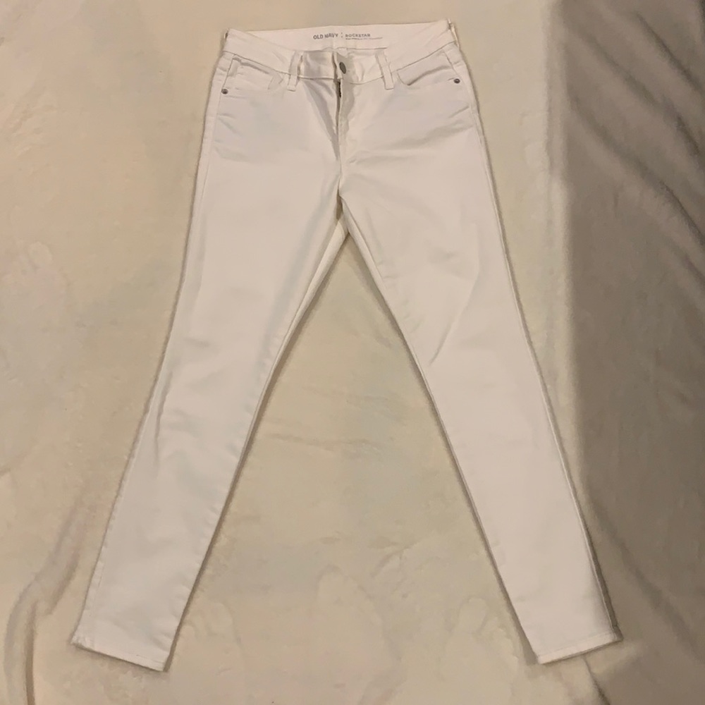 Old navy white rockstar skinny jeans